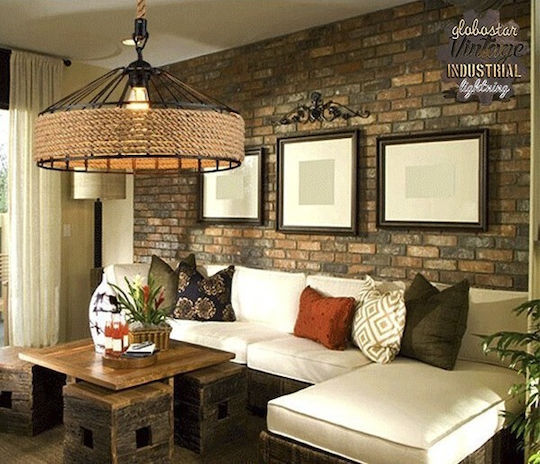 GloboStar Poli Pendant Light Brown 31cm