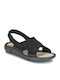 Clarks Tri Chloe Leather Women's Flat Sandals Anatomic in Black Color