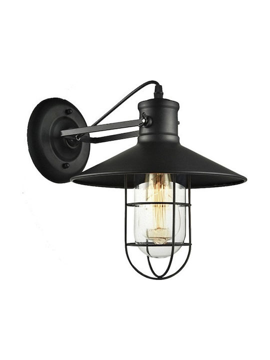 GloboStar Vinty Vintage Wall Lamp with Socket E27 Black Width 27cm