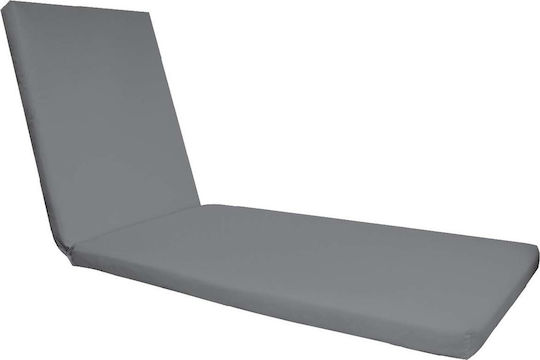 Woodwell Αδιάβροχο Μαξιλάρι Ξαπλώστρας με Πλάτη Sunlounger Γκρι 196x60εκ.