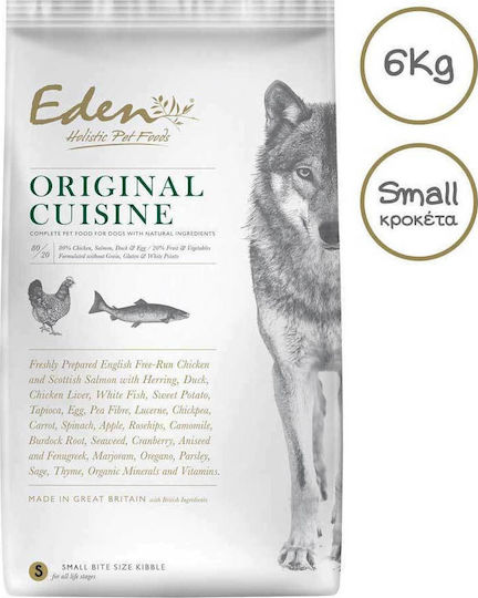 Eden 80/20 Original Cuisine Dog Food Μικρή Κροκέτα 6kg Trockenfutter für Hunde kleiner Rassen mit Huhn