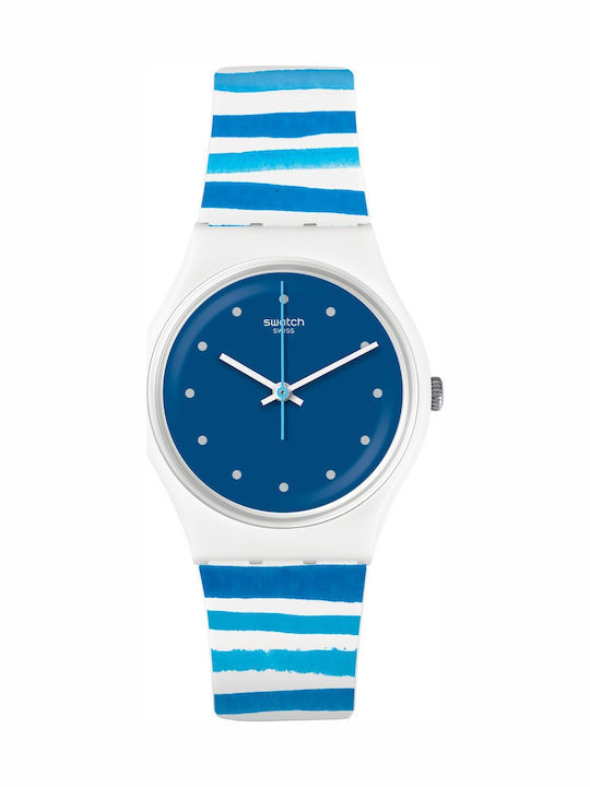 Swatch Sea View Γυναικείο Ρολόι 34mm Μπαταρίας με Μπλε Καουτσούκ Λουράκι
