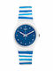 Swatch Sea View Γυναικείο Ρολόι 34mm Μπαταρίας με Μπλε Καουτσούκ Λουράκι