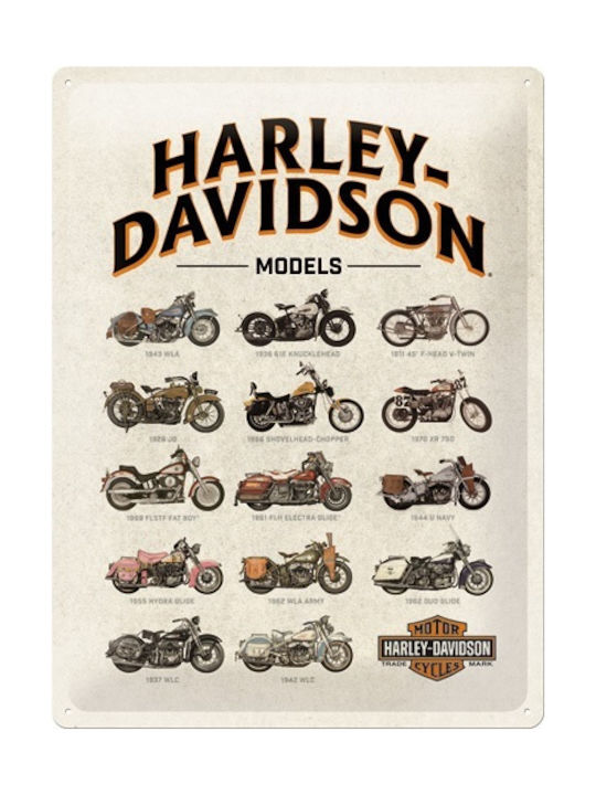 Nostalgic Art Semnează de Perete din Metal Harley-davidson Model Chart 40x30cm 1pcs