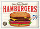 Nostalgic Art Unterschrift Wanddekoration aus Metallisch Usa Hamburgers 40x1x15cm 1pcs