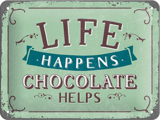 Nostalgic Art 3D Πινακίδα Word Up Life Happens Chocolate Helps 20x1x15cm