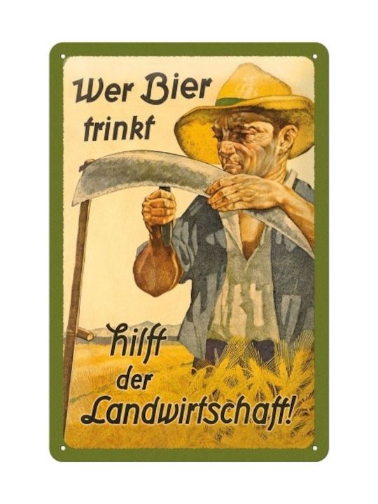 Nostalgic Art Unterschrift Wanddekoration aus Metallisch Bier Spirituosen 30cm