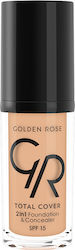 Golden Rose Total Cover 2in1 Foundation & Concealer Spf15 12 Light Beige 30ml