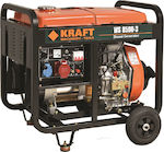 Kraft WS 8500-3 Τριφασική Γεννήτρια Πετρελαίου με Μίζα, Ρόδες και Μέγιστη Ισχύ 8kVA