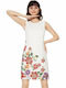 Desigual Karlin Summer Mini Evening Dress with Lace White