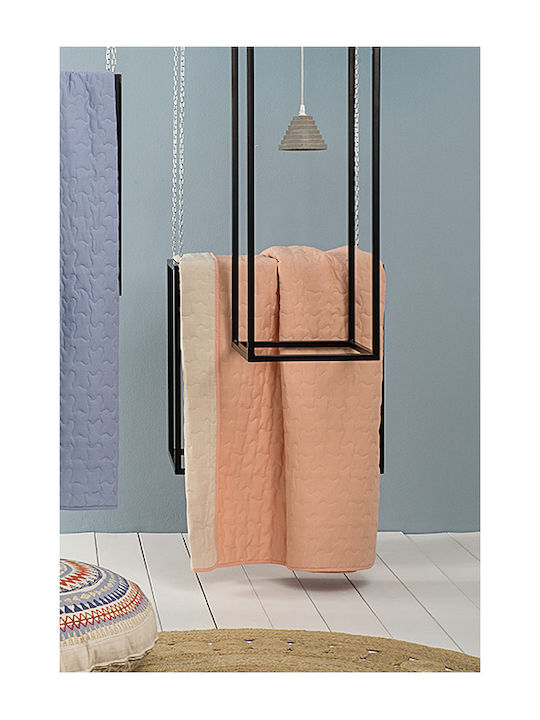 Nima Nima Coverlets Double Cotton Coral and Bei...