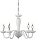 Aca Lunaria Полилей 5xE14 Ø69см с Свещи Бял BLK82185PWC