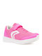 J Waviness G C Mesh Geobuck Παιδικά Sneakers Ανατομικά με Σκρατς Φούξια