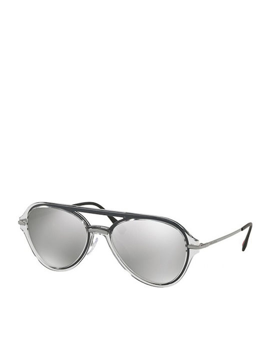 Prada Men's Sunglasses with Gray Frame and Silver Mirror Lens SPS04T MQG2B0
