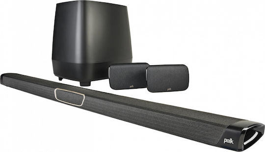 Polk Audio MagniFi MAX SR Soundbar 5.1 Bluetooth, HDMI and Wi-Fi 400W with Wireless Subwoofer and Remote Control Black