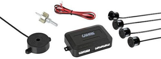 Lampa Sistem de Parcare Auto cu Buzzer și 4 Senzori în Culoare Negru