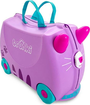 Trunki Cassie the Cat Kinder Kabinenreisekoffer Hartschalen Lila mit 4 Räder Höhe 31cm