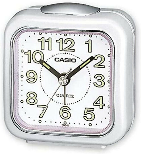Casio Επιτραπέζιο Ρολόι με Δείκτες Πλαστικό με Ξυπνητήρι Λευκό TQ-142-7EF