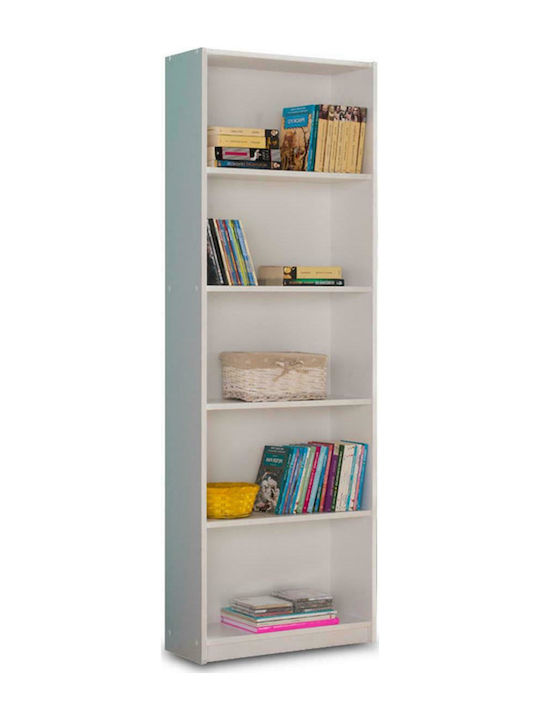 Max Floor Chipboard Bookcase White 58x23x170cm