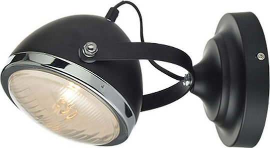 Aca Harley Vintage Lamp Wall with Socket E14 Black 15.2x15.2x24.7cm