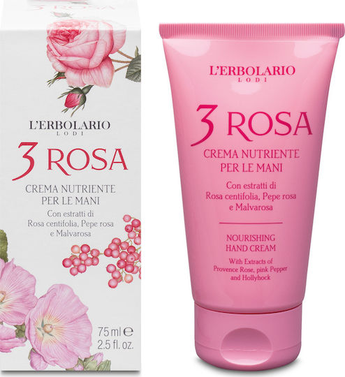 L' Erbolario 3 Rosa Nourishing Ενυδατική Κρέμα Χεριών 75ml