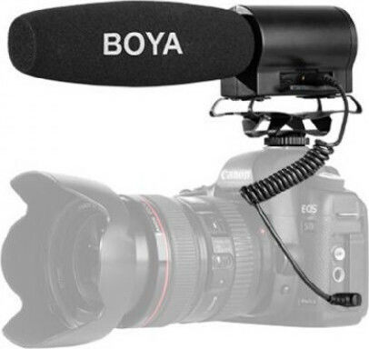 Boya BY-DMR7 Condenser (Small Diaphragm) Microphone Shock Mounted for Camera in White Color