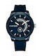 Tommy Hilfiger Denim Uhr Chronograph Batterie mit Blau Kautschukarmband