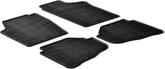 Lampa Set Front and Back Car Mats 4 Pieces Raised Sides Type for Volkswagen Fox 2005-2011 Black
