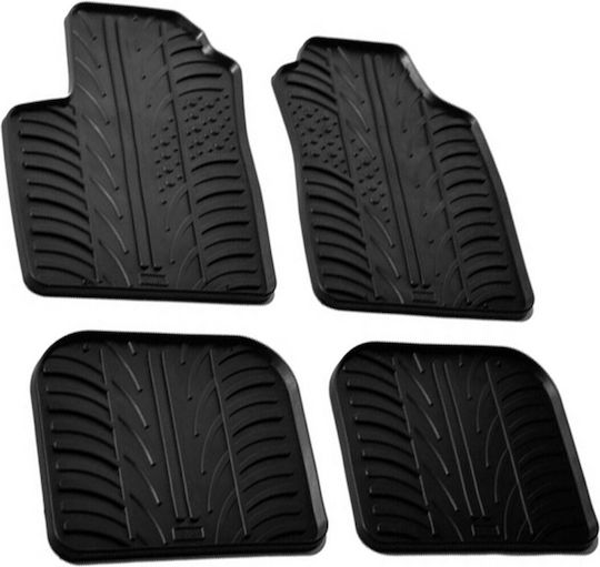 Lampa Set of Front and Rear Mats 4pcs for Fiat Panda Black