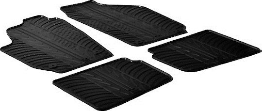 Lampa Set of Front and Rear Mats 4pcs Tray Type for Skoda Roomster Black
