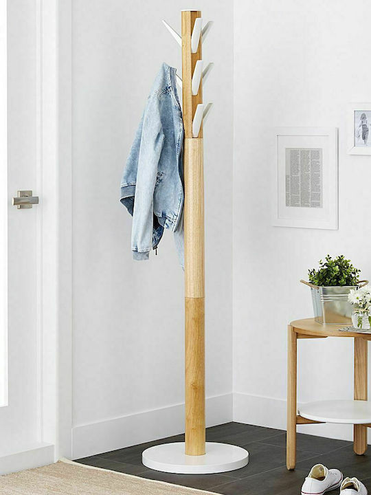 Umbra Wooden Coat Rack White/ Brown With 9 Hook...