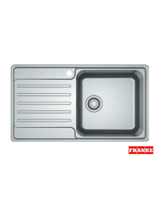 Franke Bell BCX 611-86 ΡΑ Δεξιός Ένθετος Νεροχύτης Inox Σατινέ Μ86xΠ48cm Ασημί