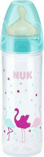 Nuk Plastikflasche New Classic Gegen Koliken mit Kautschuksauger für 6-18 Monate Light Blue Flamingo - Himmelblau 250ml 10.741.646
