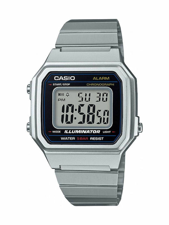 Casio Vintage Edgy Digital Men's Watch 41.2mm Chronograph Battery with Silver Metal Bracelet