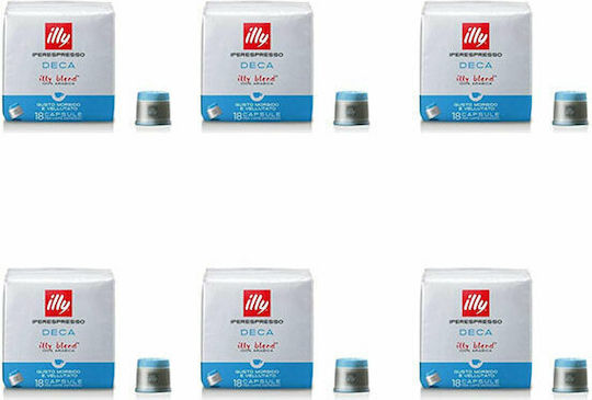 Illy Капсули Еспресо Decaffeinato Безкофеинов Съвместими с машина Iperespresso 108капси