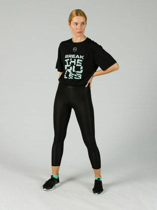 GSA Up + Fit Performance Leggings 17-28077-01 Training Γυναικείο Cropped Κολάν Μαύρο