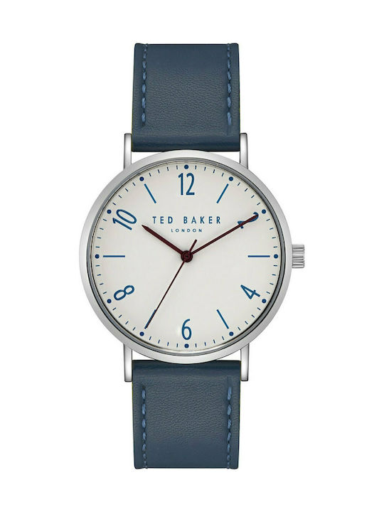 Ted Baker Uhr Batterie mit Blau Lederarmband TE50276001