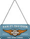 Nostalgic Art Hanging Decorative made of Metallic Harley-davidson - Logo Blue