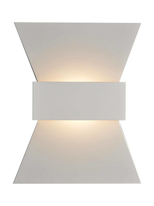 Aca Modern Wall Lamp with Integrated LED and Warm White Light White Width 16cm