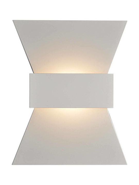 Aca Modern Wandleuchte mit Integriertem LED und Warmweißes Licht Weiß Breite 16cm