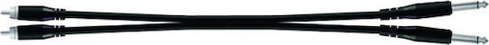 Proel Kabel 2x 6,3mm Stecker - 2x RCA-Stecker 3m Schwarz (BULK555LU3)