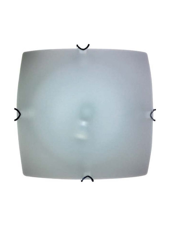 Luma Κλασική Γυάλινη Πλαφονιέρα Οροφής με Ντουί E27 σε Λευκό χρώμα 30cm