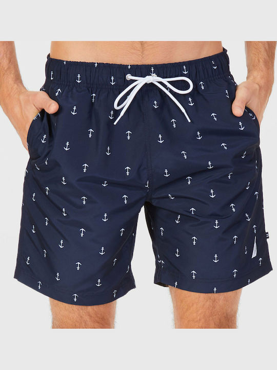 Men's Swimwear Shorts Navy Blue with Patterns