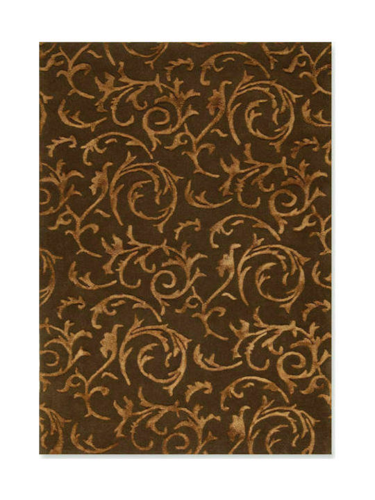 Tapicap Ornate Handmade Rug Rectangular Brown