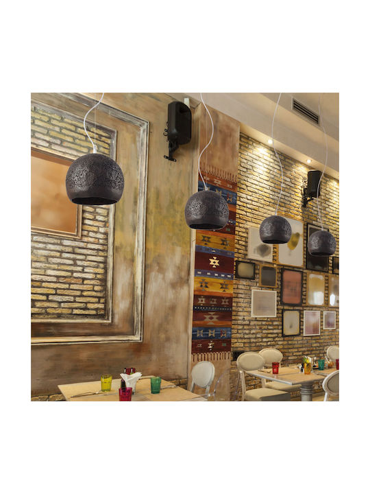 Aca Netto Pendant Light Brown Bell with Socket E27 35cm