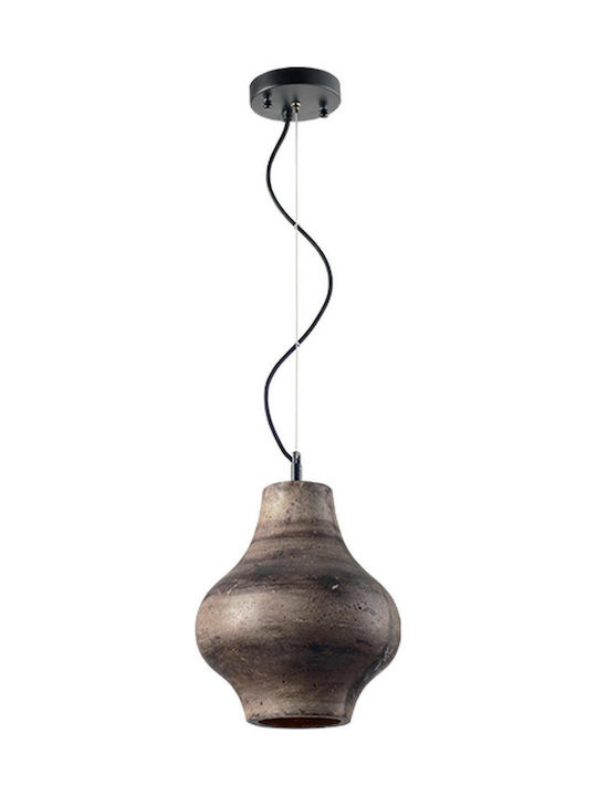 Aca Pendant Light Single-Light Bell for Socket E27 Brown