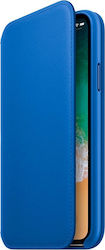 Apple Leather Folio Buchen Sie Synthetisches Leder Blau (iPhone X / Xs) MRGE2ZM/A