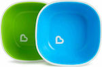 Munchkin Silicone Toddler Bowl Splash 2pcs Πράσινο/Μπλε