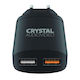 Crystal Audio Ladegerät ohne Kabel mit 2 USB-A Anschlüsse Schwarzs (QP2)
