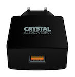 Crystal Audio Charger Without Cable with USB-A Port Quick Charge 3.0 Blacks (QP)